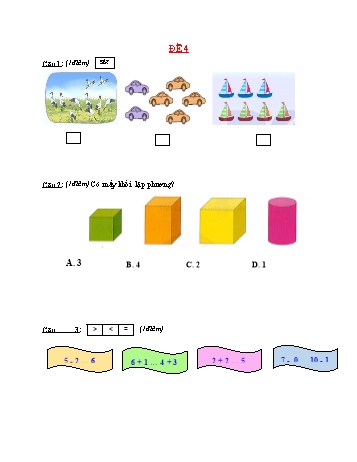 Đề ôn tập kiểm tra Toán 1 - Đề 4